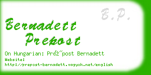 bernadett prepost business card